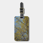 Cornelian Cherry Dogwood en Blue Sky Floral Bagagelabel (Voorkant verticaal)
