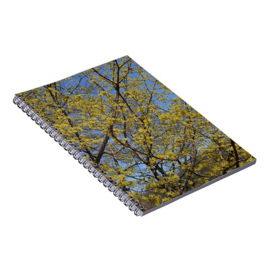 Cornelian Cherry Dogwood en Blue Sky Floral Notitieboek (Rechterzijde)