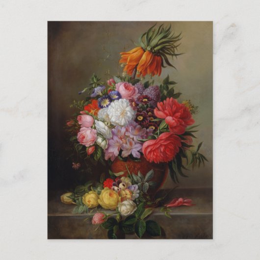 Cornelis Johannes van Hulsteijn Vase met Flowers Briefkaart (Voorkant)