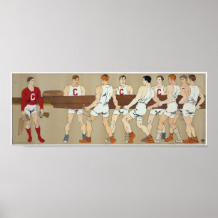 Cornell Crew Team, ongeveer 1907, 12 x 32 W Poster