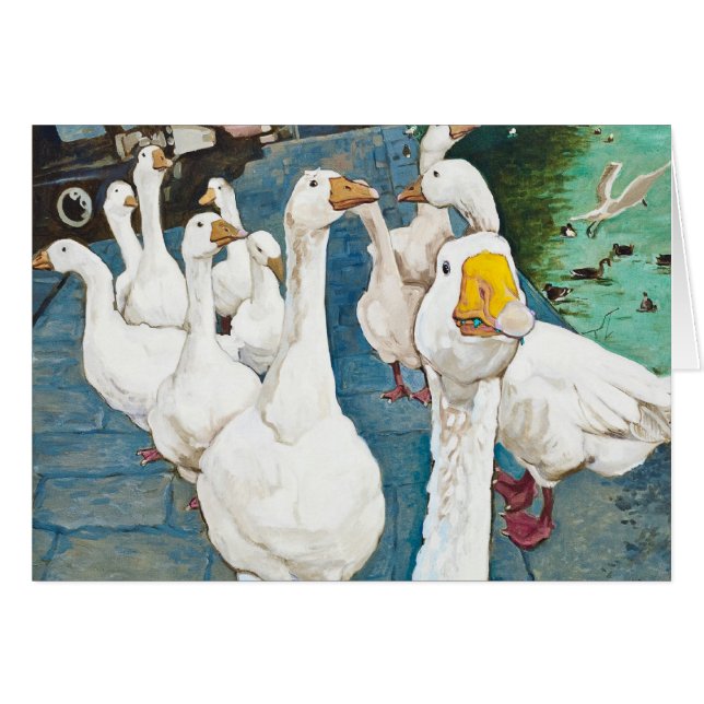 Cornement ! Oies dans la ville personnalisable (Devant horizontal)