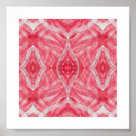 Corner Abstract Bright Red White Watercolor Art Poster