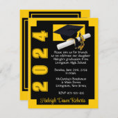 Corner Block Black & Gold Afstuderen Kaart (Voorkant / Achterkant)