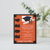 Corner Block Black & Oranje Afstuderen Kaart (Staand voorkant)