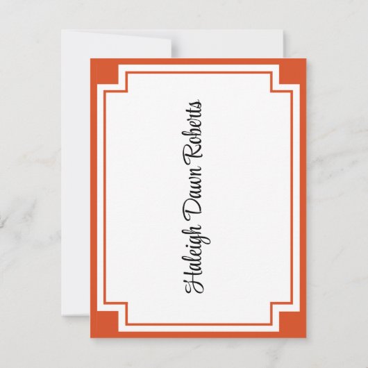 Corner Block Oranje & White Afstuderen Kaart (Achterkant)