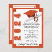 Corner Block Oranje & White Afstuderen Kaart (Voorkant / Achterkant)