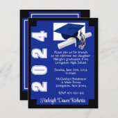 Corner Block Royal Blue & Black Afstuderen Kaart (Voorkant / Achterkant)