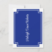 Corner Block Royal Blue & White Afstuderen Kaart (Achterkant)