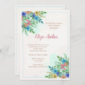 Corner Blossom Invitation Kaart (Voorkant / Achterkant)