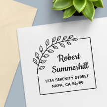 Corner Branch Wreath Return Address