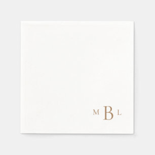 Corner Gold Monogram Simple Cocktail Napkins Servet