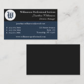 Corner Monogram Blue Visitekaartjes (Voorkant / Achterkant)