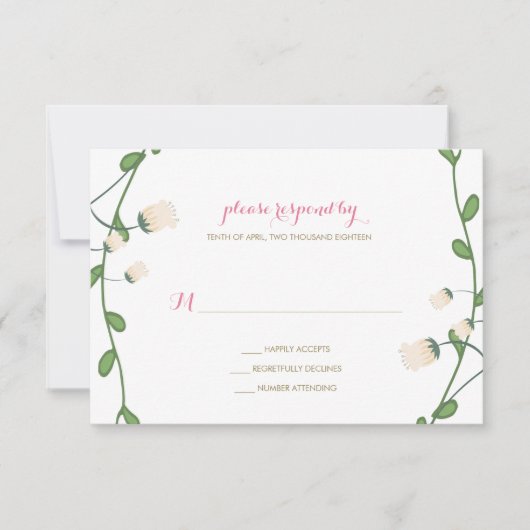 Corner Peony Wedding RSVP (Devant)