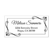 Corner Swirls Lijst retouradres Rubberstempel (Afrduk)