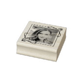 Corner Swirls Square Lijst aangepaste foto Rubberstempel (Stempel)