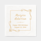 Corner Swirls Square Lijst Verjaardag Folie Servetten (Voorkant)