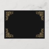  Corners Zwart Goud Bruiloft Details Informatiekaartje (Achterkant)