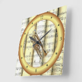 Cornet ~ Rolling Sheet Music ~ Gold Ring ~ * ~ Vierkante Klok (Hoek)