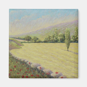 Cornfield bij Eymet, Dordogne, Frankrijk in Pastel Magneet