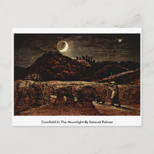Cornfield in het monlicht van Samuel Palmer Briefkaart