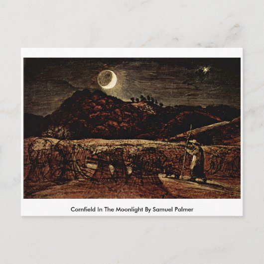 Cornfield in het monlicht van Samuel Palmer Briefkaart (Voorkant)