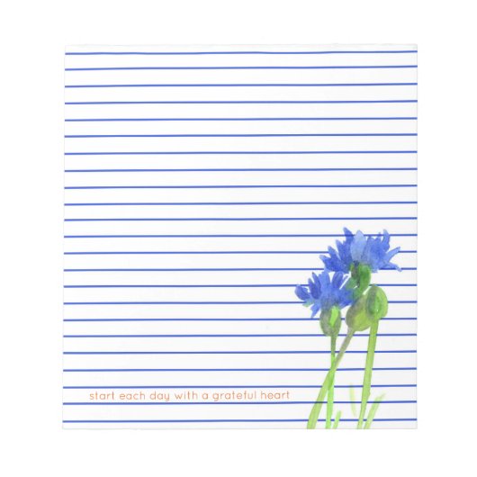 Cornflower Bachelor Buttonnen Flowers Blue Lined Notitieblok (Voorkant)