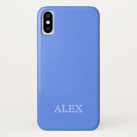 CORNFLOWER BLAUW Vaste achtergrond iPhone X Hoesje (Achterkant)