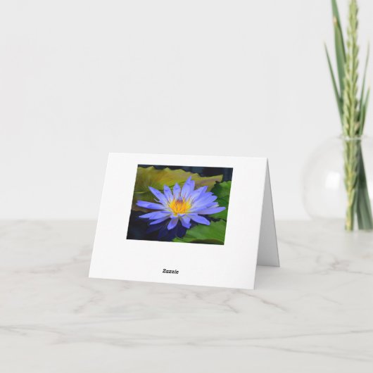 Cornflower Blue Big Water Lily Note Cartes de voeu (Dos)