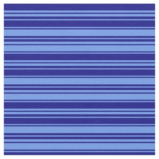 Cornflower Blue & Blue Stripes/Lines Pattern Stof (Close Up)