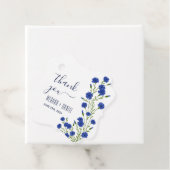 Cornflower Blue Botanical Wedding  Bedankjes Labels (In situ)