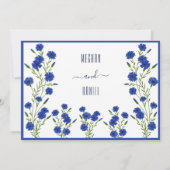 Cornflower Blue Botanical Wedding Bedankt Kaart (Achterkant)