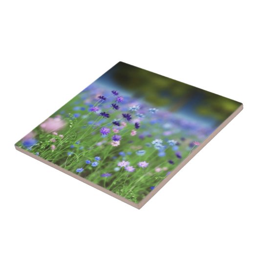 Cornflower Blue Decorative Tile Tegeltje (Zijkant)