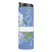 Cornflower Blue Floral, gepersonaliseerd Thermosbeker (Geroteerd rechts)