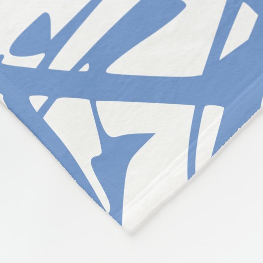 Cornflower Blue Floral Monogram Fleece Deken (Hoek)