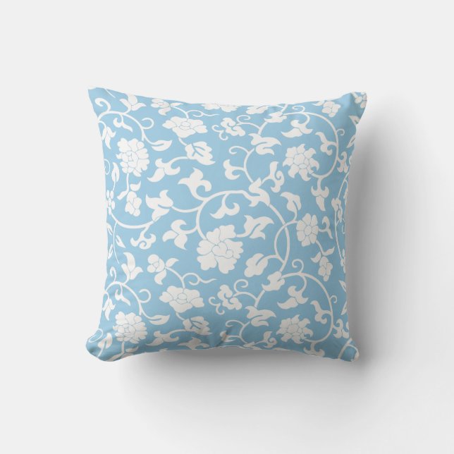 Cornflower Blue Floral Pillow Kussen (Voorkant)
