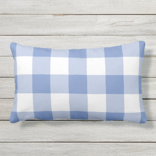 Cornflower Blue Gingham Check Pset Patroon Buitenkussen