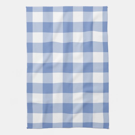 Cornflower Blue Gingham Check Pset Patroon Theedoek (Verticaal)
