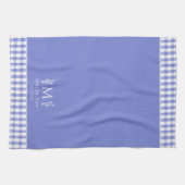 Cornflower Blue Gingham gepersonaliseerde aangepas Theedoek (Horizontaal)