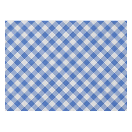 Cornflower Blue Gingham Pset Checkered Pattern Tafelkleed (Voorkant (Horizontaal))