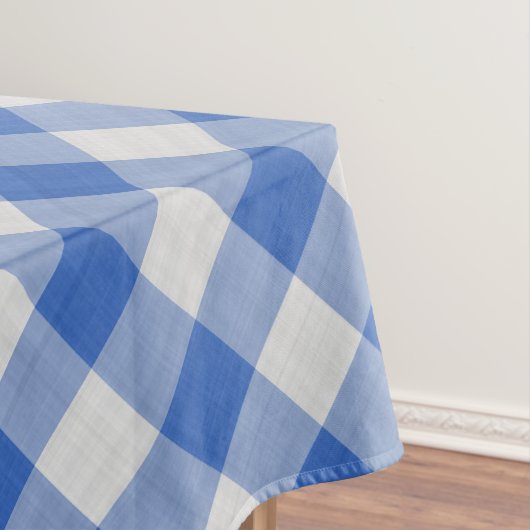 Cornflower Blue Gingham Pset Checkered Pattern Tafelkleed (Voorbeeld)