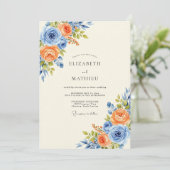 Cornflower Blue Harmonious Spring Wedding Kaart (Staand voorkant)