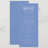 Cornflower Blue Menu (Voorkant / Achterkant)