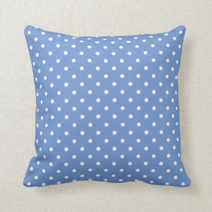 Cornflower Blue met witte poolpunten Kussen