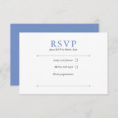 Cornflower Blue RSVP Kaartje (Voorkant / Achterkant)