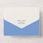 Cornflower Blue Wedding All In One Uitnodiging (Achterkant)