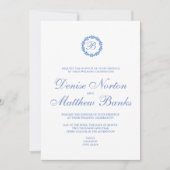 Cornflower Blue Wedding Uitnodiging (Voorkant)