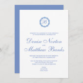 Cornflower Blue Wedding Uitnodiging (Voorkant / Achterkant)