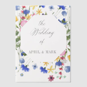 Cornflower Blue Wildflower Wedding Vellum Uitnodigingen