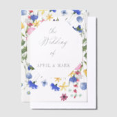 Cornflower Blue Wildflower Wedding Vellum Uitnodigingen (Offset)