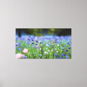 Cornflower Blue Wrapped Canvas Afdruk
